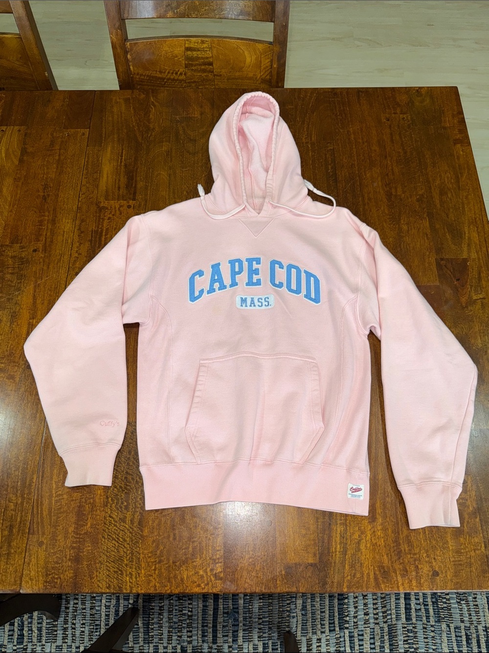 Y2K Cuffys of Cape Cod Mass Light Pink Hooded Sweatshirt